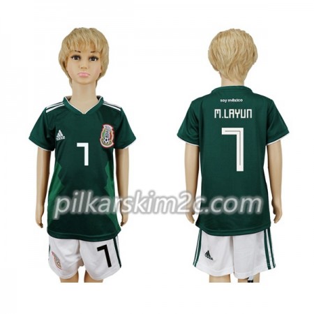 Koszulka Meksyk M.Layun 7 Dziecięca Główna Mistrzostwa Świata 2018 - Koszulki Piłkarskie